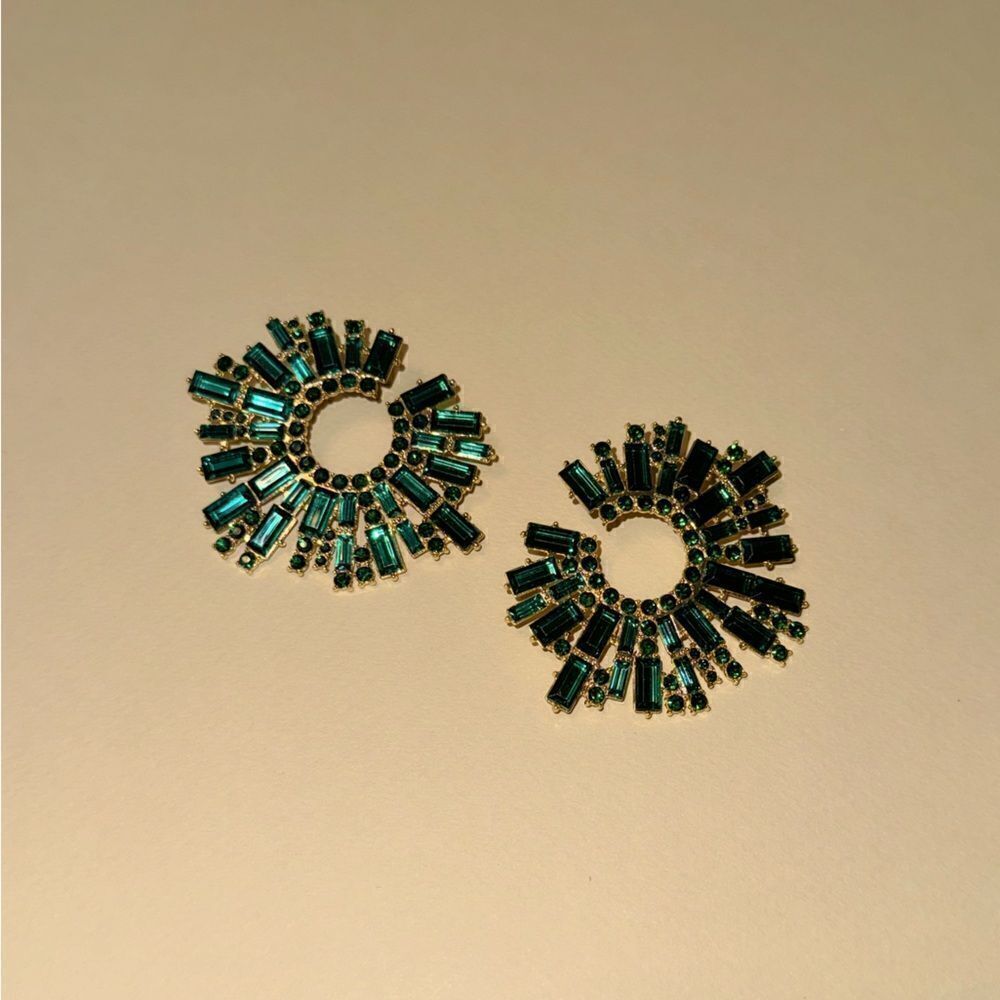 Crystal hoop earrings N874 - Picture 3 of 5